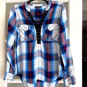 Women’s Express Plaid Flannel Shirt